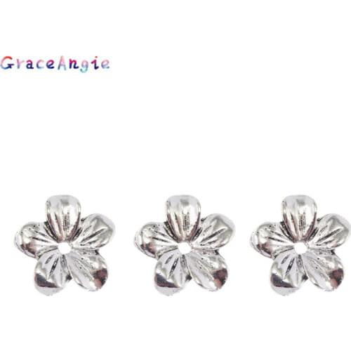 GraceAngie 80PCS Antique Style Jewelry Color Flower Bead Caps Finding 13*13MM 02957 Wholesale