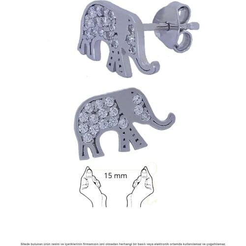 Elephant Figured Lady Silver Earrings