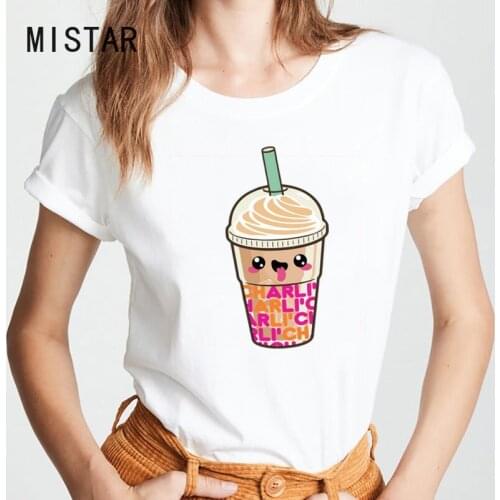 T-Shirts For Girls Clothing Women 2021 Print Charli D'amelio Iced coffee T-Shirt Summer short sleeve fashion Womens Clothing