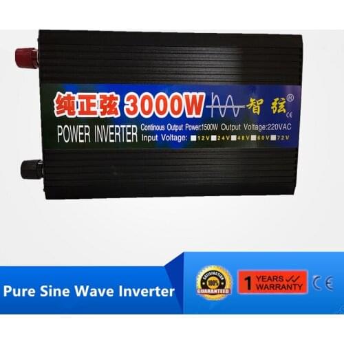 Inverter 12V 220V 3000/4000W Voltage Transformer Pure Sine Wave Power Inverter DC12V To AC 220V Double LED Display Converter
