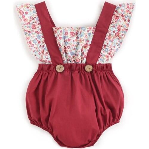 One Piece New Born Girl Rompers Little Flower Baby Jumpsuit Cotton Newborn Toddlers 4 Colors Available Kids Clothes Girl Outfit