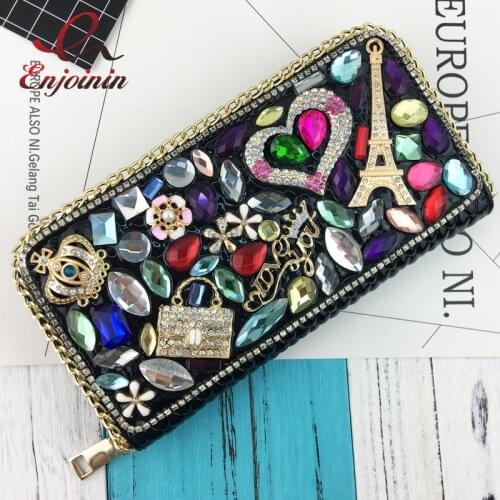 Fancy Ceramic Women Purse Female Wallet Pouch Wallet Long Wallet Female Bag Ladies Money Coin Women Purse Card Holder 3 colors