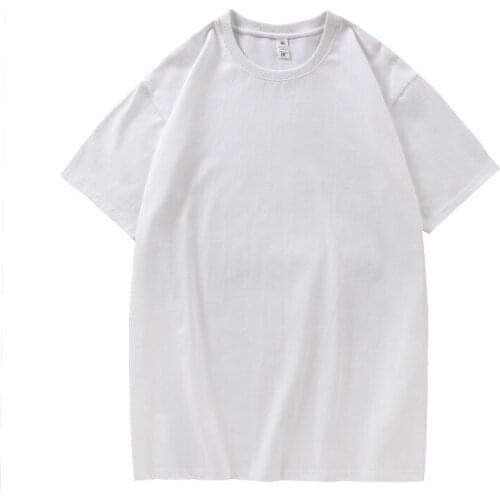Left shoulder men and women T-shirt class cotton loose pure color T-shirt