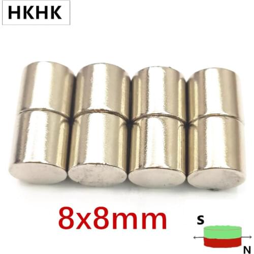 5/10/500 8x8 Neodymium Magnet 8mm x 8mm Super Powerful Strong Permanent Magnetic imanes N35 Round NdFeB 8X8 mm Magnetic standard