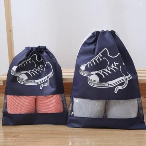 Newest Waterproof Shoes Bag Pouch Storage Travel Bag Non-Woven Laundry Organizador Portable Tote Drawstring Bag Organizer Cover