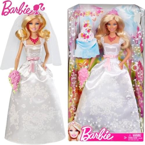 Original Barbie Doll Bride Groom Marry Barbie Princess Prince Girl Wedding Doll Children Birthday New Year Gift X9444