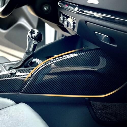 ABS carbon fiber center console both side water cup panel cover trim sticker car accessories for Audi A3 S3 RS3 8V 2014-2018