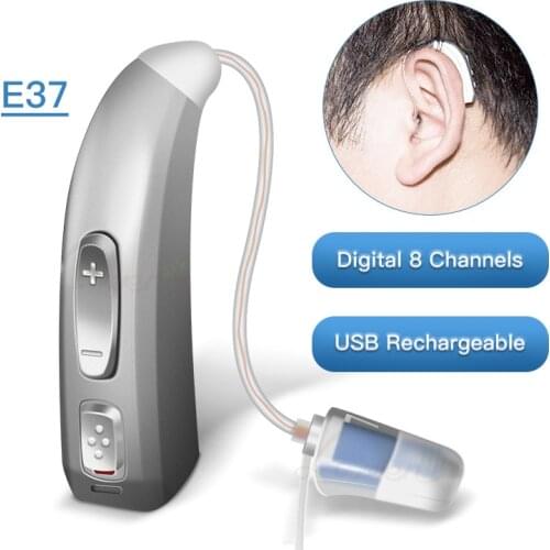 E37 Rechargeable Hearing Aids Invisible Wireless Left&Right Ear Sound Amplifier For Elderly Deafness Adjustable Hearing Care Aid