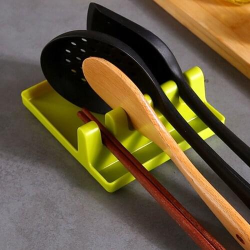Plastic Spoon Rest Chopsticks Holder Non-slip Spoons Pad For Cookware Kitchen Spoon Holders Fork Spatula Rack Shelf Organizer