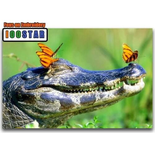 Full Square Diamond painting Crocodile DIY 3d Diamond mosaic butterfly Full Round Diamond embroidery Cross stitch animal