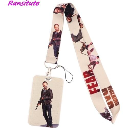 Ransitute R1955 Movie Walking Dead Lanyards Id Badge Holder Keychain ID Card Pass Gym Mobile Badge Holder Lanyard Key Holder