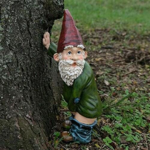 Garden Lawn Resin Naughty Gnome Ornament Funny Waterproof Dwarfs Indoor Outdoor Decor Home Figurines Decoartion Accessories