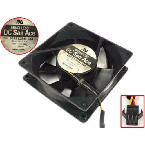 SANYO DENKI 109E1224H144 C90L-1410-0221 DC 24V 0.25A 120x120x38mm Server Cooling Fan