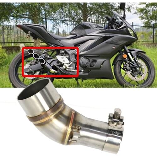 51MM Motorcycle Slip On Exhaust Middle Link Mid Pipe Adapter Connector for Yamaha R25 R3 MT03 2013 2014 2015 2016 Year
