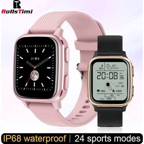 Rollstimi Smart Watch Smart watch Men Lady Fashion Phone reminder Heart Rate Blood Pressure Monitorwater proof smart wristband
