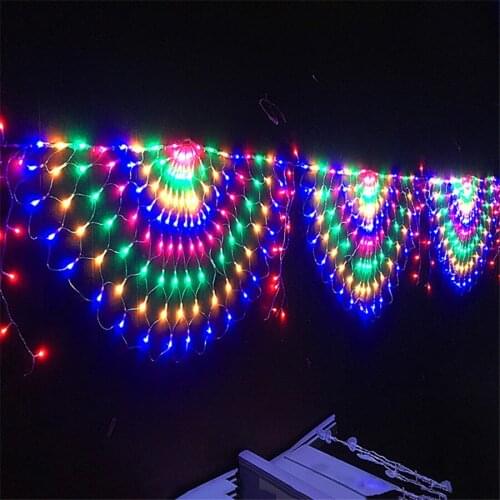 Outdoor Christmas Peacock String Light 3M*0.5M 424LED Mesh Net Lights Xmas Wedding Party Decoration Net Fairy Garland Lights