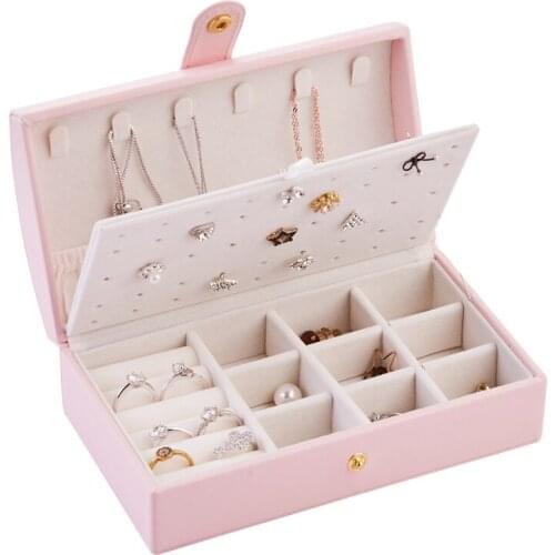 2021 Universal Jewelry Organizer Display Travel Jewelry Case Boxes Portable Jewelry Box Button Leather Storage Zipper Jewelers