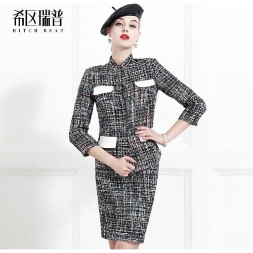 Xiaoxiangfeng Suit 2021 Spring New Luxury Celebrity Business Career 3 / 4 Sleeve Skirt