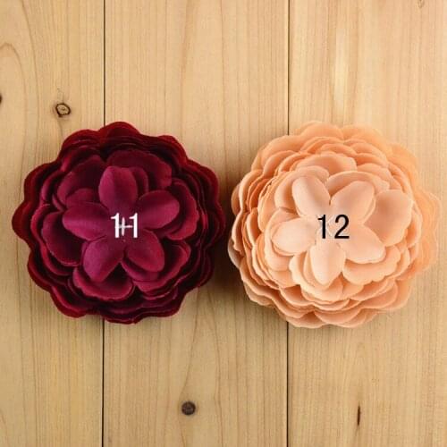 Yundfly 3pcs Fabric Peony Flower Without Clip For Baby Girls Hair Accessories Hand Craft Hair Flower For DIY Toddler Headwear