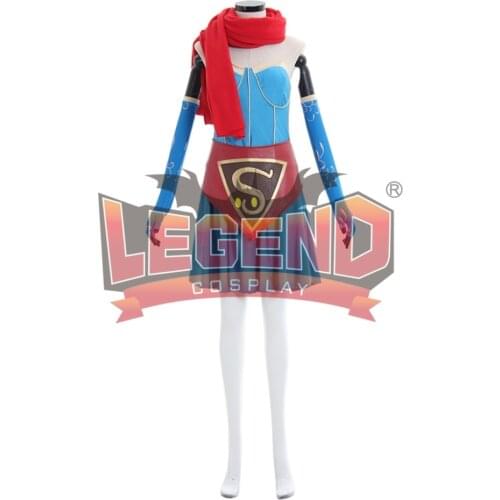 Supergirl cosplay costume fancy dress custom made corset dress belt scarf superhero costume