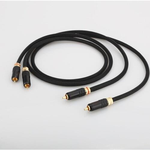 1 Pair Hifi Stereo Audio Cable Pure Copper Phono RCA Cable RCA Interconnect Audio Cable