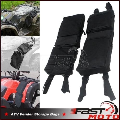 1Pair Universal ATV UTV Side Fender Bag Waterproof Saddle Bags Black Storage Luggage Bag Tank Cargo Storage Pack For Polaris