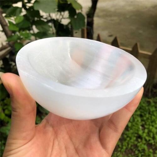 1PC Selenite Bowl Shaped Love Aromatherapy Container Gypsum Stone Quartz Crystal Yoga Power Relaxation Reiki Healing Home Decor