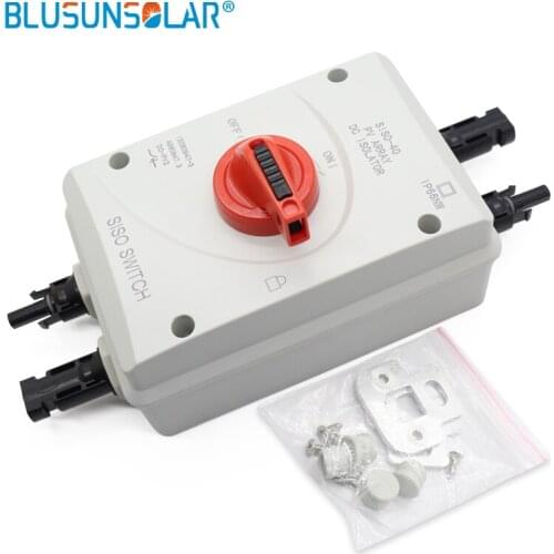 10pec/ lot High performance 4 Pole 1200V DC 32Amp Solar Electrical SISO DC Circuit Isolator Switch with 2 pairs SOLAR Connectors