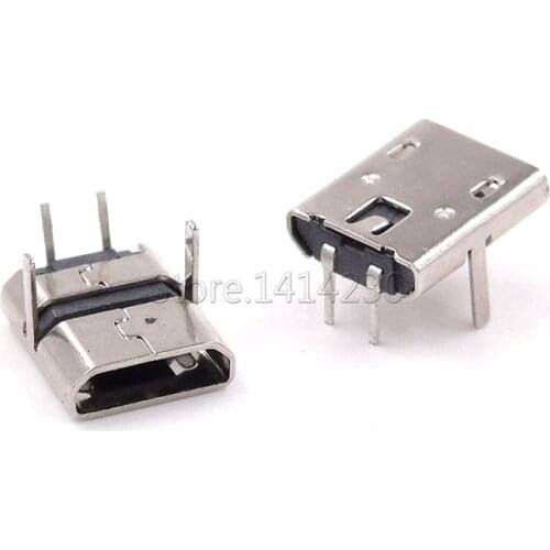 100PCS Micro usb 2pin dip7.2 micro-usb Female Socket BF Type B USB connector