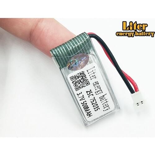 20 pcs/lot 3.7V 500mAh Lipo battery Hubsan H107D FY310B m62R Di Feida DFD F180 RC Helicopter 752035 XH Plug 25C