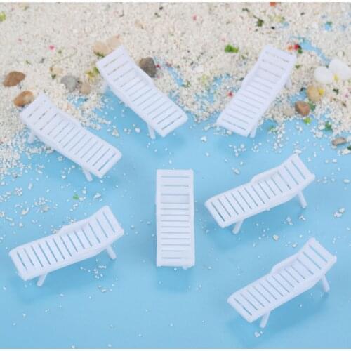 20pcs Model Train Railway Leisure Chair Settee Bench Scenery 1:75 Plastic White 28mm Mini Sling Chairs Scenery Doll Furniture