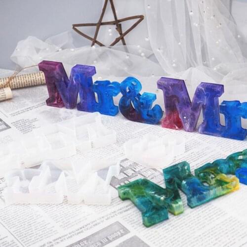 3Pcs DIY English Letter Word Combination Silicone Mold Wedding Name Mould Decor gift for wedding and DIY Clay Molds
