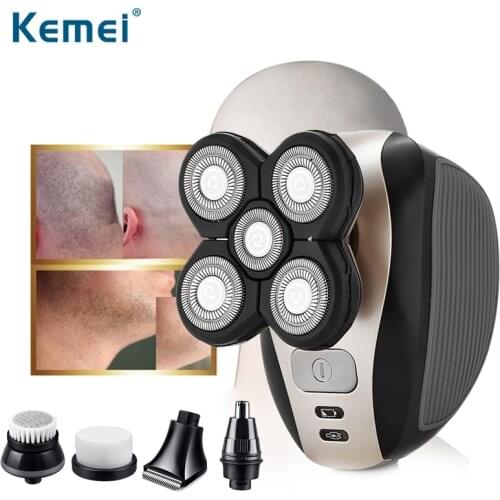 5 in 1 Rechargeable Electric Shaver Five Floating Heads Razors Hair Clipper Nose Ear Hair Trimmer Men Facial Cleaning Brush dfdf