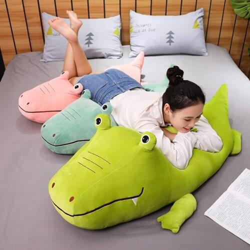 60-100cm Simulation Down Cotton Crocodile Plush Toys Stuffed Soft Animals Plush Pillow Doll Home Decoration Gift for Children