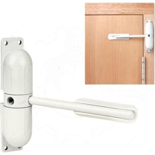 White Spring Closing Door Zinc Alloy Adjustable Surface Mounted Automatic Door Closer Fire Rated Door Stopper Door Hardware