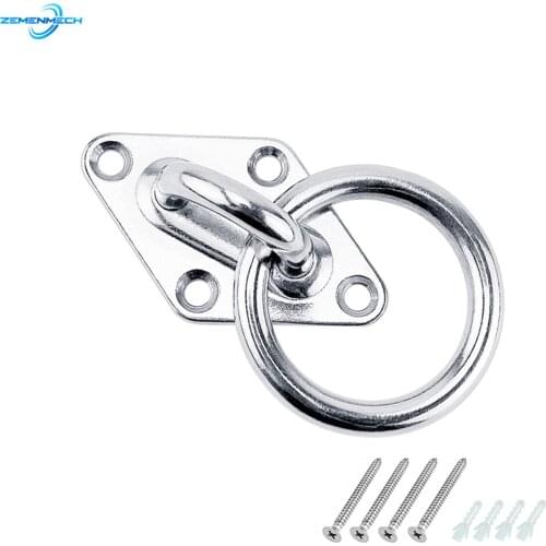 316 Stainless Steel Diamond Pad Eye Plate Boat Marine Mooring Ring Ceiling Wall Mount Base Hook Strap Tie Down Yoga Accessories