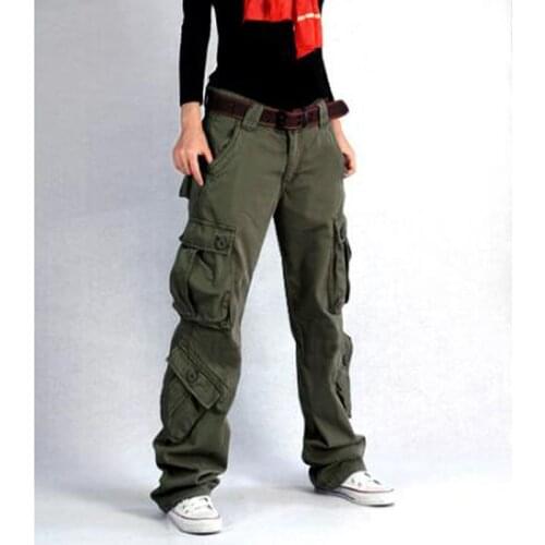 New Arrival Pure Cotton Cargo Pants Womens Hip Hop Loose Jeans Baggy Pants For Women