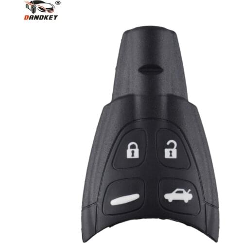 DANDKEY 4 Buttons Car Key Case Shell Fob For SAAB 93 95 9-3 9-5 WF 4 Soft Buttons Replacement Keyless Entry Remote Key Shell
