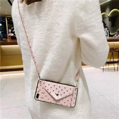 Crossbody Strap Cord Phone Case for iPhone 12 Mini 11 Pro Max X XS XR 7 8 Plus SE2020 Fold Card Holder Shoulder Bag Wallet Cover