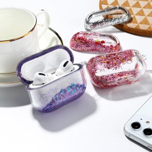 Glitter Bling Liquid Quicksand Case For Airpods pro Cover Wireless Earphone Charging Covers For Apple Airpods Pro Air pods pro 3