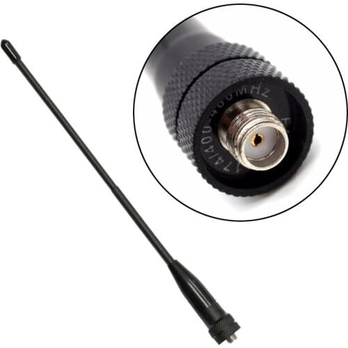 Black 669C SMA-Female Flexible VHF/UHF 136-174/400-430MH Dual Band Two-way Radio Antenna, for Baofeng,Kenwood, Linton, Wouxun