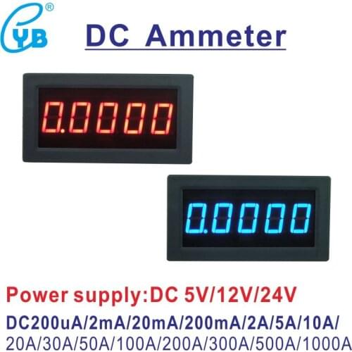 YB5145B LED Digital Ammeter DC Current Meter Amp Panel Meter 4 1/2 Ampere 100uA 200uA 2mA 200mA 2A 5A 10A 30A 50A 100A 300A 500A