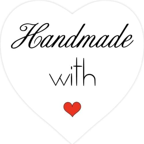 DouxArt 100pcs 38mm Handmade with Red Heart Stickers Seals Wedding Party Decoration Communion Stickers Labels V778