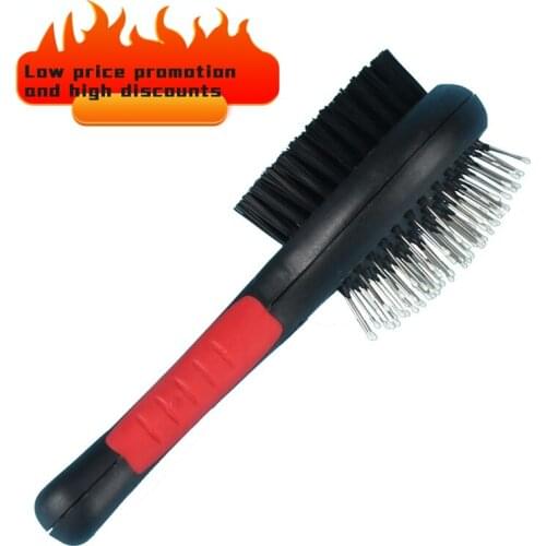 Double Faced Pet Dog Comb Long Hair Brush Plastic Handle Puppy Cat Massage Bath Brush Multifunction Pet Grooming Tool