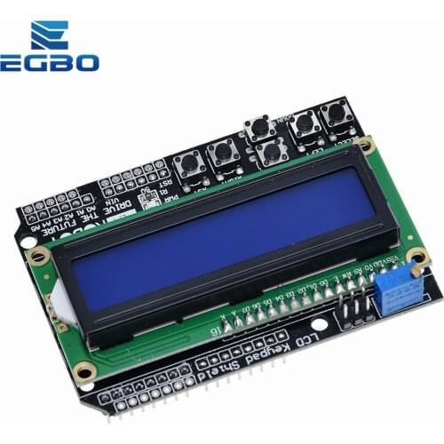 EGBO 1PCS LCD Keypad Shield LCD1602 LCD 1602 Module Display For Arduino ATMEGA328 ATMEGA2560 raspberry pi UNO blue screen