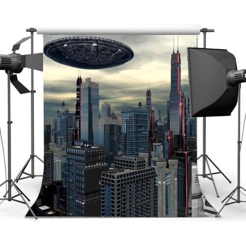 UFO Backdrop Skyscraper Unidentified Flying Object New York City Dark Cloud Wallpaper Photography Background Portraits