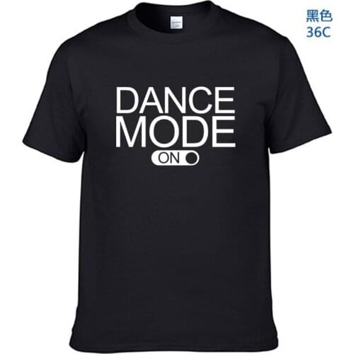 Dance mode on New Mens T Shirt Round neck Summer Fashion Tees Male T-Shirt Male Tops cotton Print boys tshirt black high quality