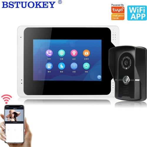 Tuya Wifi Intercom IP Video Access Control Intercom 7 Inch Monitor Touch Screen Motion Detection Record Support 1080P