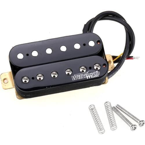 Wilkinson Classic Tone Ceramic Overwound Open Style Humbucker Bridge Pickup for Electric Guitar, Black