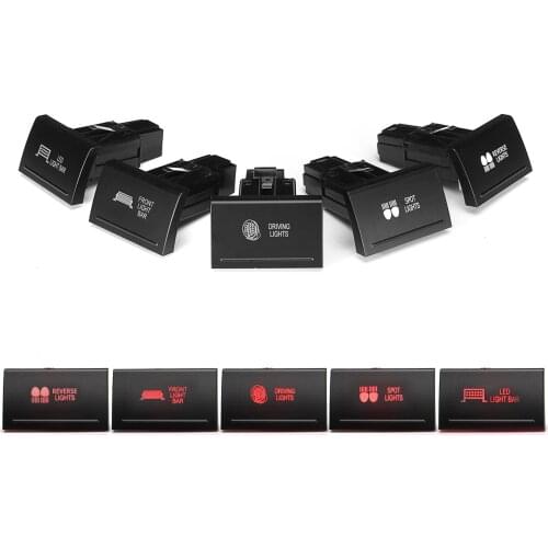 Push Button Switch Amber/Red LED Work Rear Spot Reverse LIGHT BAR For VW Amarok top